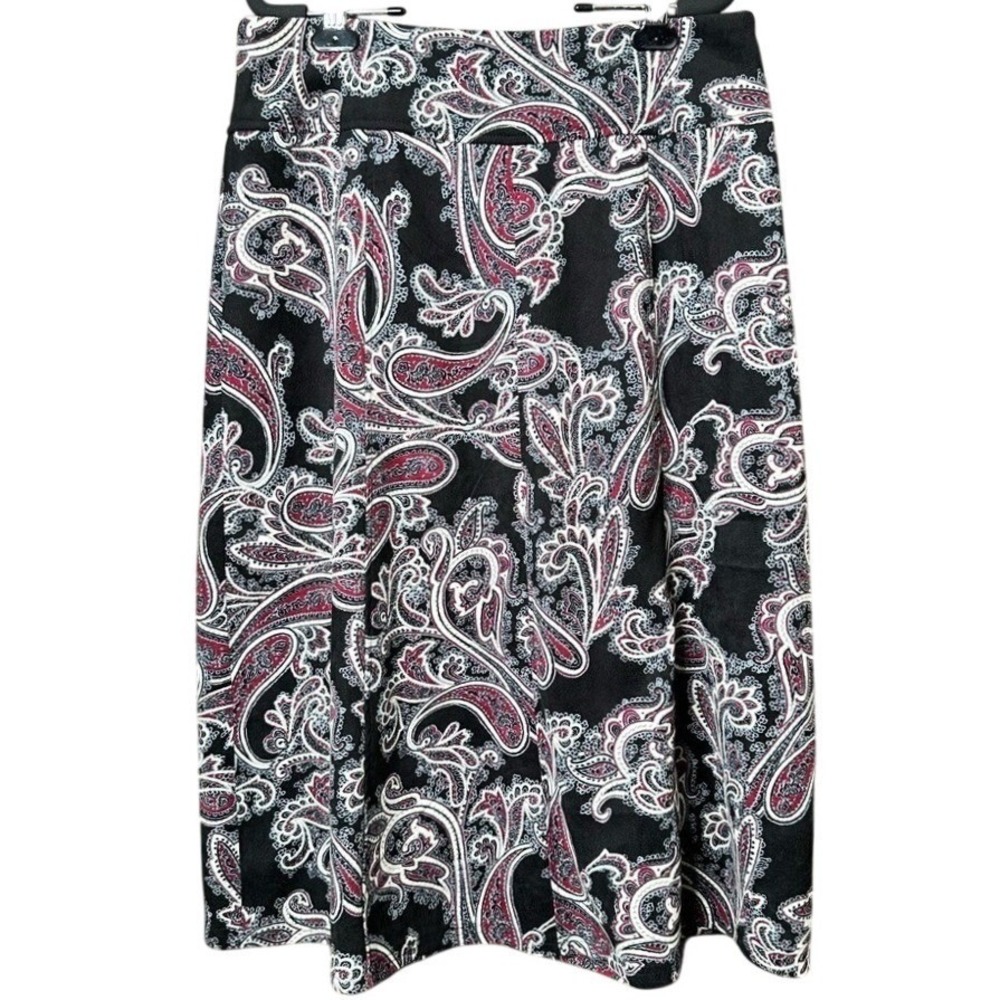 NWT Paisley Suede Business Midi Skirt Women's 12 Casual Cottagecore Fairy Hippie